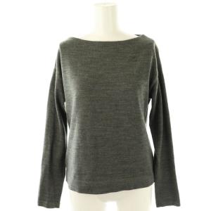 ウール ボートネック ニット セーター 長袖 36 グレー /AT OS