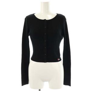 リブニット カーディガン クロップド 34 ブラック /DF OS