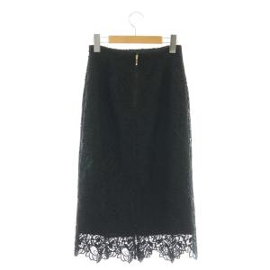 ANAYI リーフレースタイトスカート ロング 34 黒 ブラック /SS OS