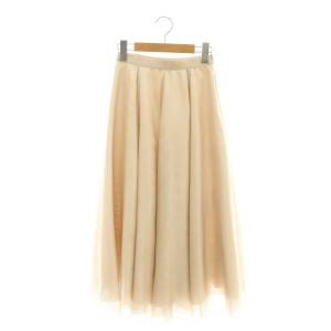 24SS ブライトメッシュフレア スカート シアー 34 ペールオレンジ /CX OS