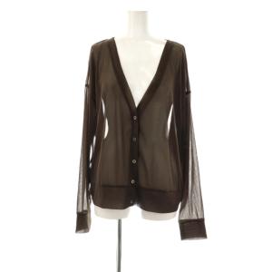 24SS オーガンジーカーディガン 長袖 ブラウン /HK OS