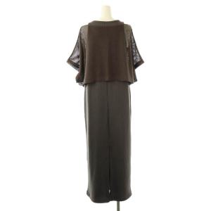Diagram GRACE CONTINENTAL 25SS メッシュレイヤードワンピース ロング 36 チャコール /DF OS