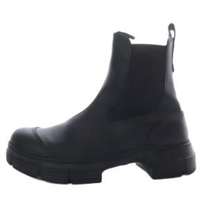 チェルシーブーツ サイドゴアブーツ ショート ローヒール レザー 37 ブラック /YO9 SH