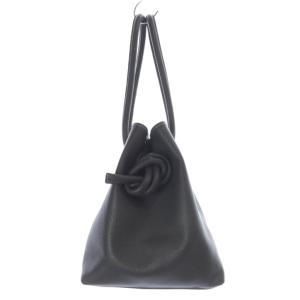 ボンド ミニ ハンドバッグ ショルダーバッグ 2way 斜め掛け 巾着 レザー グレー /YO4