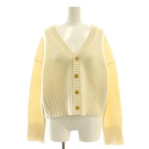 Vネックカーディガン ラムカシミヤ S アイボリー /SS OS