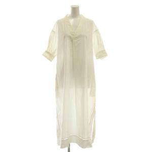 24SS ピンタックバルーンスリーブワンピース 34 白 ホワイト /SS OS