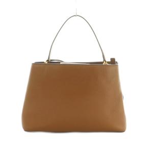 TORY BURCH 2WAY ハンドバッグ ショルダーバッグ レザー ゴールド金具 茶 ブラウン /MI OS