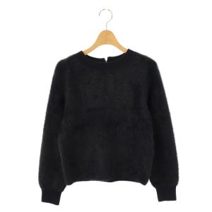 エトワールジャガードフェザー プルオーバー ニット セーター 長袖 36 紺 ネイビー /AT OS