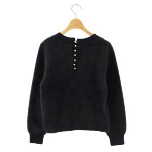 ANAYI エトワールジャガードフェザー プルオーバー ニット セーター 長袖 36 紺 ネイビー /AT OS