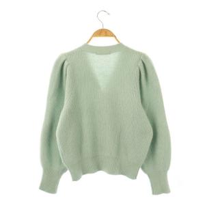 ANAYI 金ボタン Vネックカーディガン ニット 36 スモークグリーン /ES OS