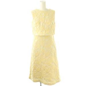 ジャガードワンピース ロング リネン混 6 クリーム色 アイボリー /ES OS