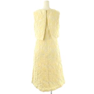 ANAYI ジャガードワンピース ロング リネン混 6 クリーム色 アイボリー /ES OS