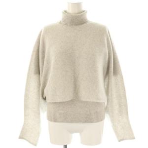 ボウモウテンジクアンサンブル プルオーバー ニット セーター 長袖 半袖 ハイネック ウール 38 グレー
