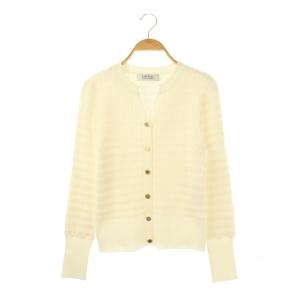24AW フェザーリブボーダーカーディガン ニット 2 ホワイト /ES OS