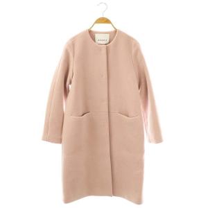 ダブルビーバークルーコート ノーカラーコート アウター 36 ピンク /DF OS