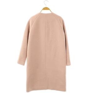 ANAYI ダブルビーバークルーコート ノーカラーコート アウター 36 ピンク /DF OS