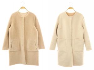 エコファーリバーシブルコート フェイクムートンコート 36 ベージュ /DF OS