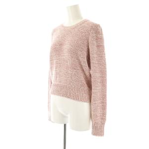 ANAYI  24SS ラメブークレクルーネック プルオーバーニット セーター 38 ピンク 白 /CX OS