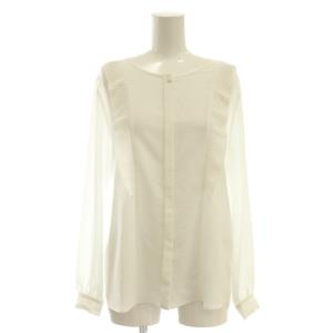 フロントプリーツシフォンブラウス 38 白 ホワイト /SS OS