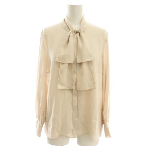 バックサテンボウタイブラウス 長袖 バンドカラー 38 ピンク /AT OS