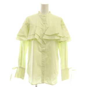 コンパクトコットンラッフル ブラウス 36 黄緑 イエローグリーン /SS OS