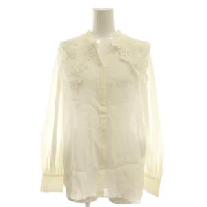レーヨンシルクビッグカラー ブラウス 36 白 ホワイト /SS OS