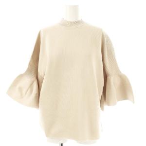 フォルムドストレッチニット セーター 七分袖 38 グレージュ /DF OS