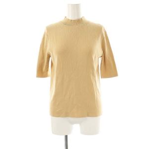 24AW 総針モックネック5分袖プルオーバーニット カットソー 2 ベージュ /DO OS
