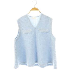 24AW ソフトシャイニーブークレー Aラインプルオーバー ベスト S ライトブルー /DF OS