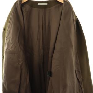 theory luxe SUPER SEEK MIHA コート ノーカラーコート アウター 38 カーキ /DF OS