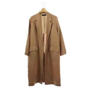 リネンオックスフォードコート スプリングコート ロング 38 ベージュ /DF OS