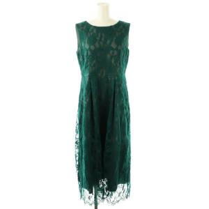 24SS リバーレースタックドレス ワンピース ロング ノースリーブ 38 グリーン グレー /DO OS