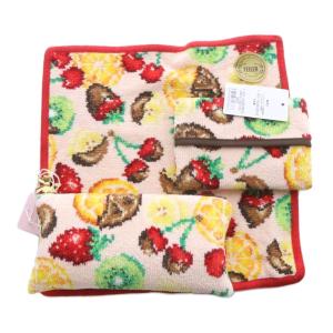 ラブラリーバイ チョコフォンデュ 3点セット ハンカチ ポーチ ティッシュポーチ ピンクベージュ /SR16