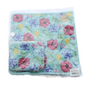 ラブラリーバイ ガールフラワー ポーチ ハンカチ セット 緑 グリーン /SR9