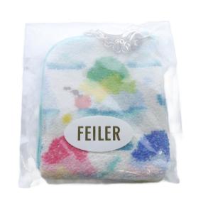 FEILER ラブラリーバイ カキゴオリ カードポーチ 水色 白 ホワイト /SR13