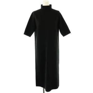 ウールポリエステル バックパールボタンワンピース ニット 34 ブラック /ES OS