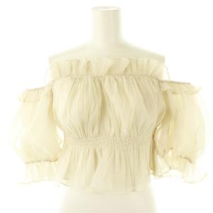 25SS ギャザーオフショルブラウス F オフホワイト /SS OS