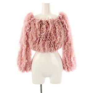 ボリュームチュールオフショルトップス F ピンク /DO OS