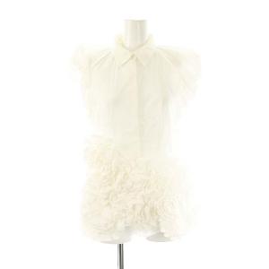 フラワーモチーフブラウス シャツ ノースリーブ F ホワイト /DF OS