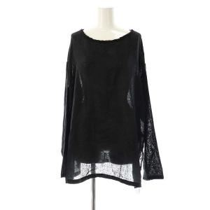 25SS ラミーコットンメッシュビッグプルオーバー ブラウス F ブラック /DF OS