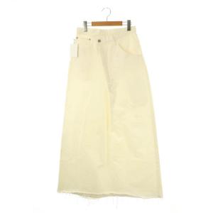 CITYSHOP別注 25SS デニムスカート 台形スカート ロング カットオフ M ホワイト /DF