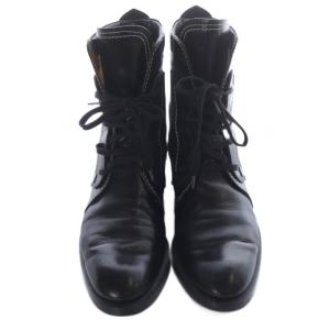 TOD'S ステッチデザイン レースアップブーツ レザー ショート 37 黒 ブラック /SR