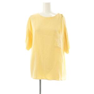 VINTAGE ココマーク刺繍ポケットブラウス イエローベージュ