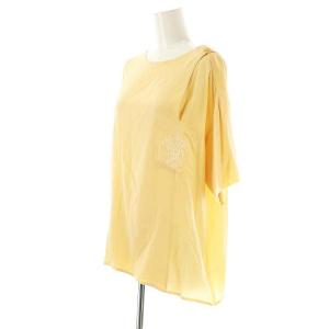 CHANEL VINTAGE ココマーク刺繍ポケットブラウス イエローベージュ