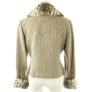 YUKI TORII ティペット付きセットアップ ジャケット スカート タイト 膝丈 9 ベージュ /HK OS