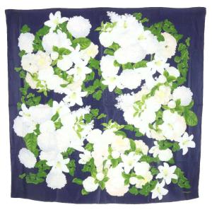 スカーフ フラワープリント ネイビー /YO22 OH