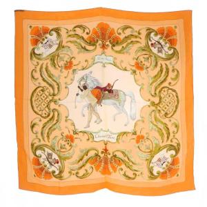 トルコの馬 Cheval Turc スカーフ オレンジ カレ90 /SR OH