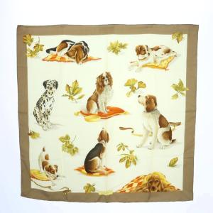 スカーフ ドッグ柄 犬 葉っぱ マルチカラー /RI OS