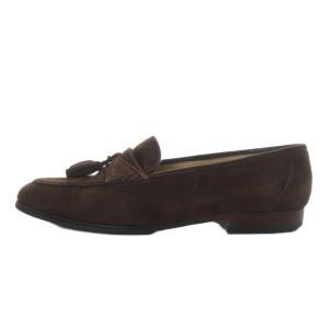 ローファー モカシン スリッポン ローヒール タッセル スエード 36.5 ブラウン /YO24