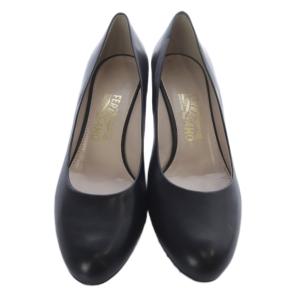 Salvatore Ferragamo レザー パンプス ハイヒール 8 25cm 黒 ブラック /SR15